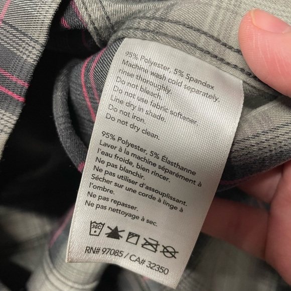 Outdoor research plaid long jacket hooded coat size medium gray pink - Picture 4 of 6